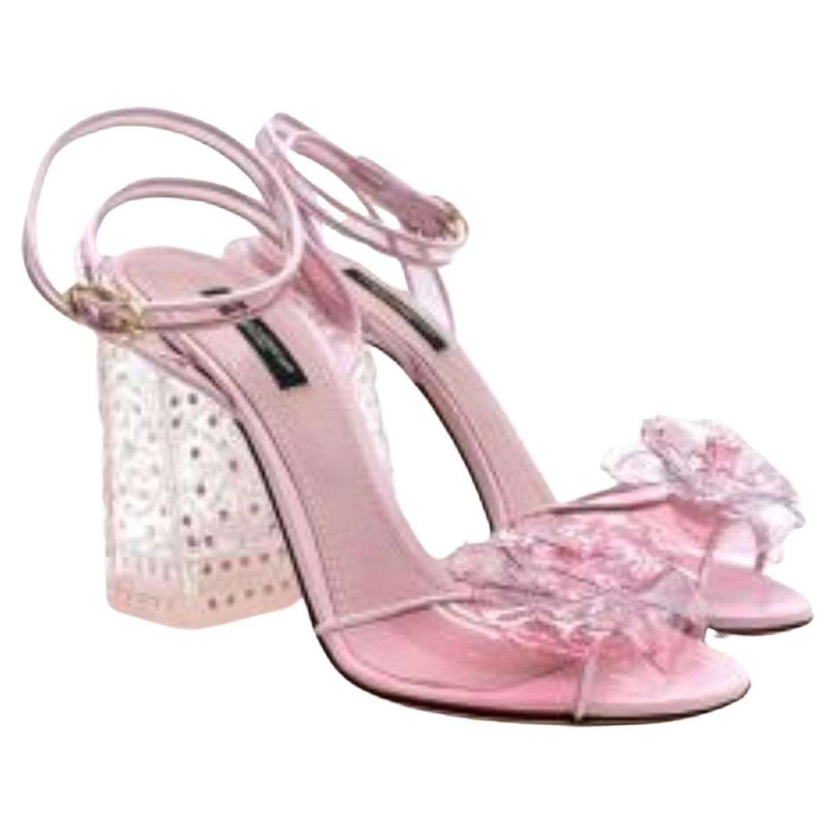 Dolce & Gabbana Black Keira Crystals Heels Sandals Shoes