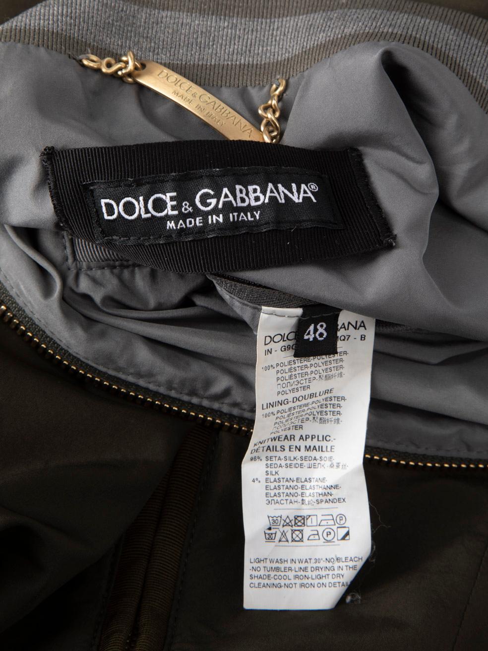 Dolce & Gabbana Giacca Bomber Khaki Taglia XXL in vendita 5