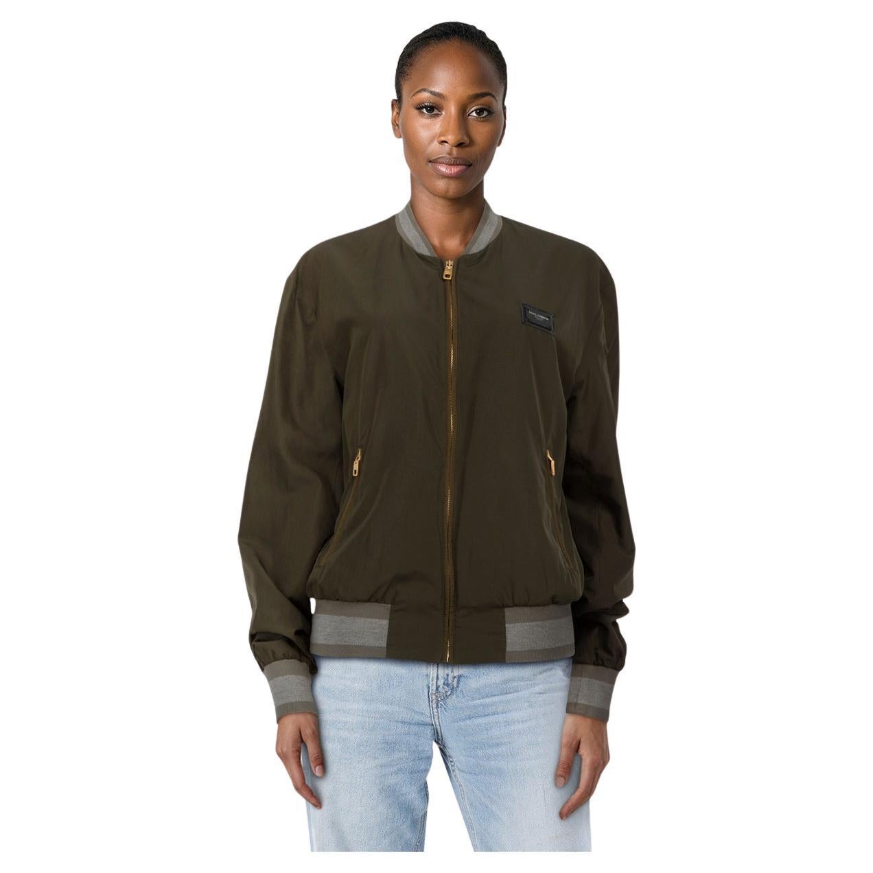 Dolce & Gabbana Giacca Bomber Khaki Taglia XXL