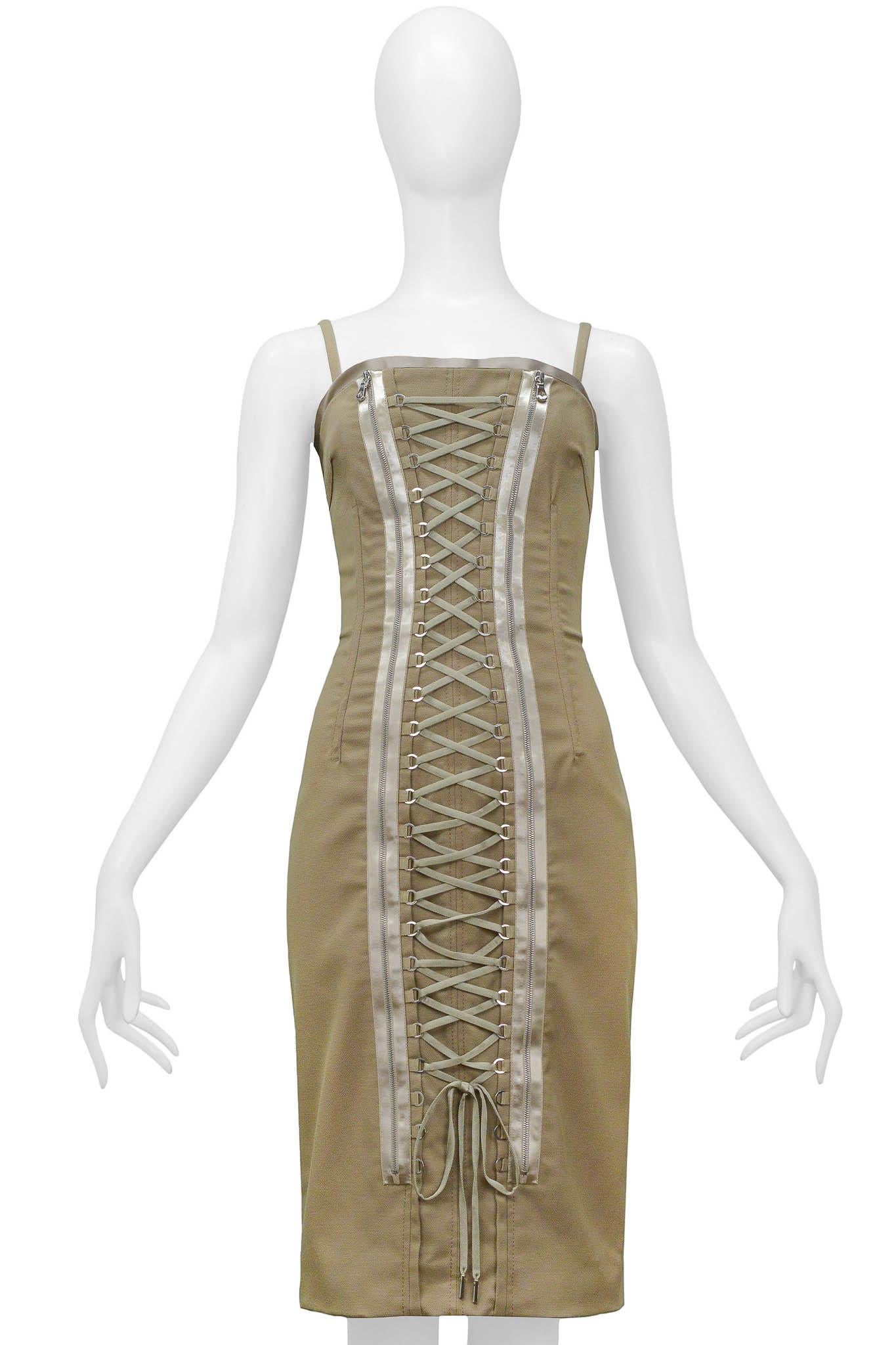khaki corset dress