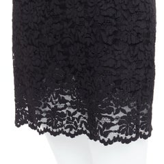 DOLCE GABBANA KIM Cordonetto black lace spaghetti strap slip dress IT40 S