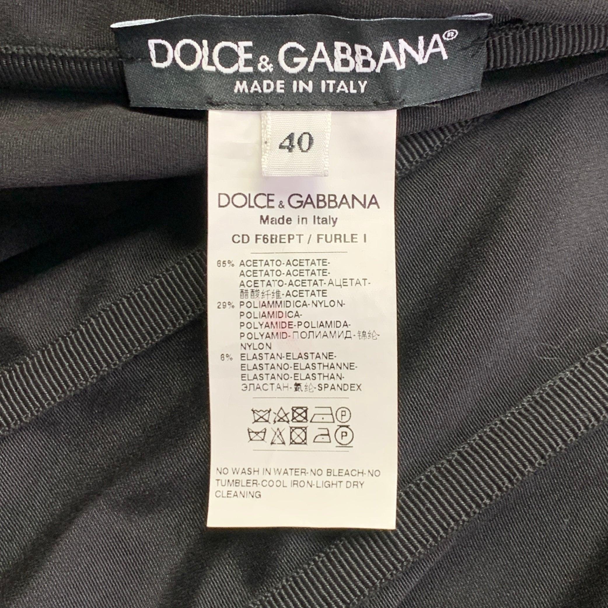 DOLCE & GABBANA KIM Taglia 4 Tuta Cargo senza spalline in misto acetato bianco e nero in vendita 3