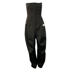 DOLCE & GABBANA KIM Taglia 4 Tuta Cargo senza spalline in misto acetato bianco e nero