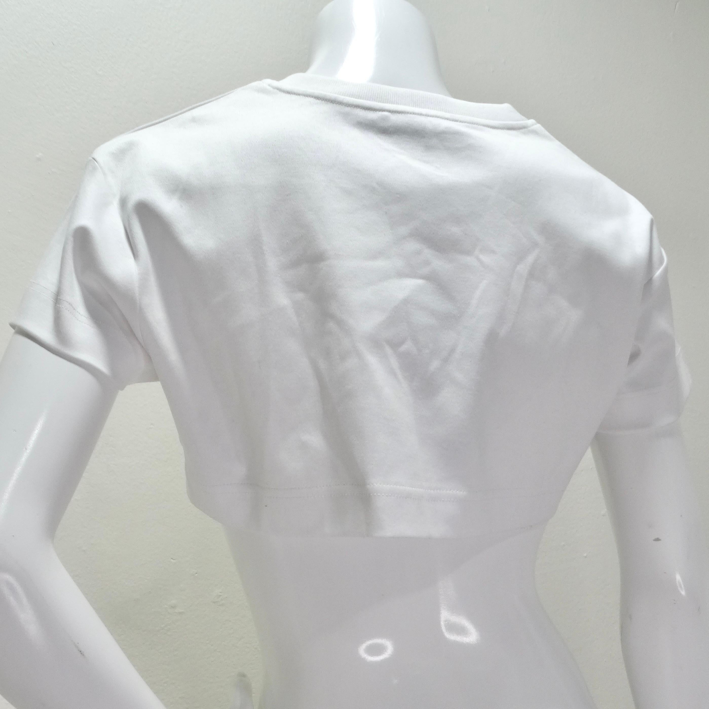 Dolce & Gabbana Kim White Cropped T-Shirt For Sale 2