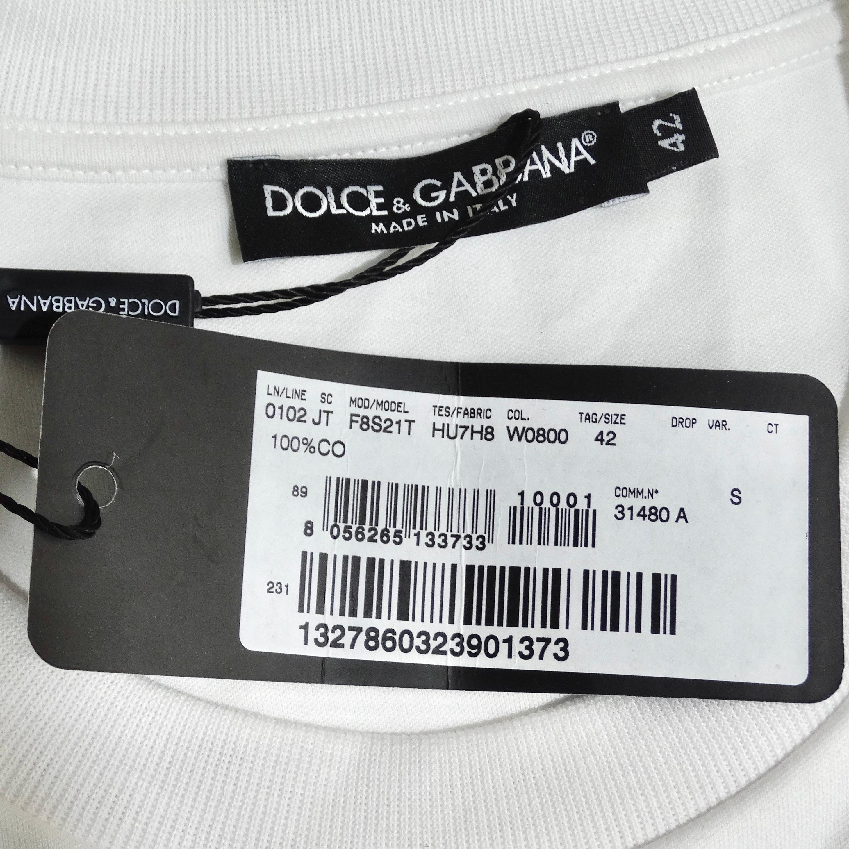 Dolce & Gabbana Kim White Cropped T-Shirt For Sale 4