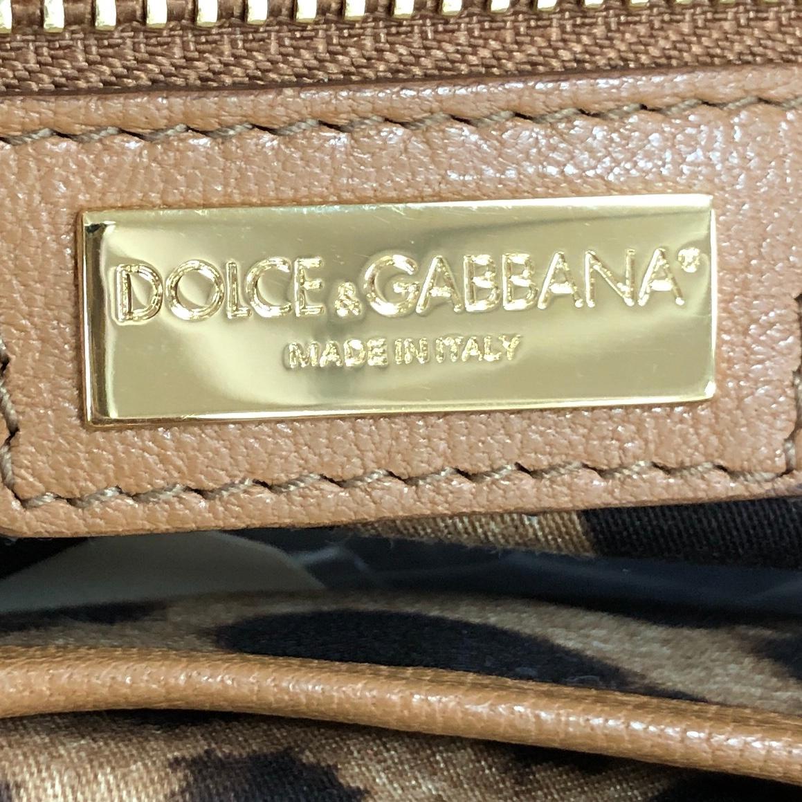 Dolce & Gabbana Kisslock Frame Satchel Leopard Print Jacquard Medium 2