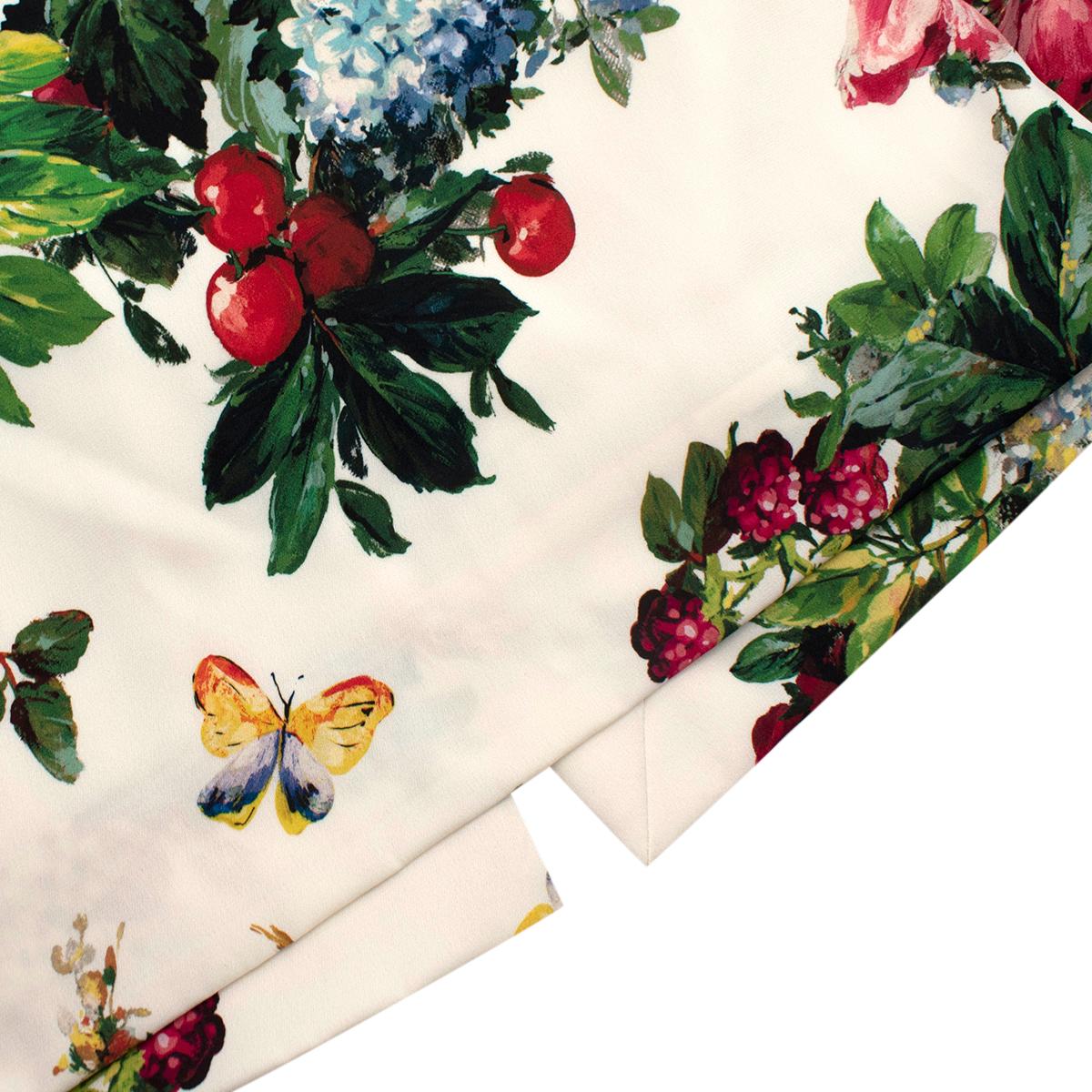 Dolce & Gabbana Knielanges weißes geblümtes Kleid - Us Größe 8 im Angebot 3