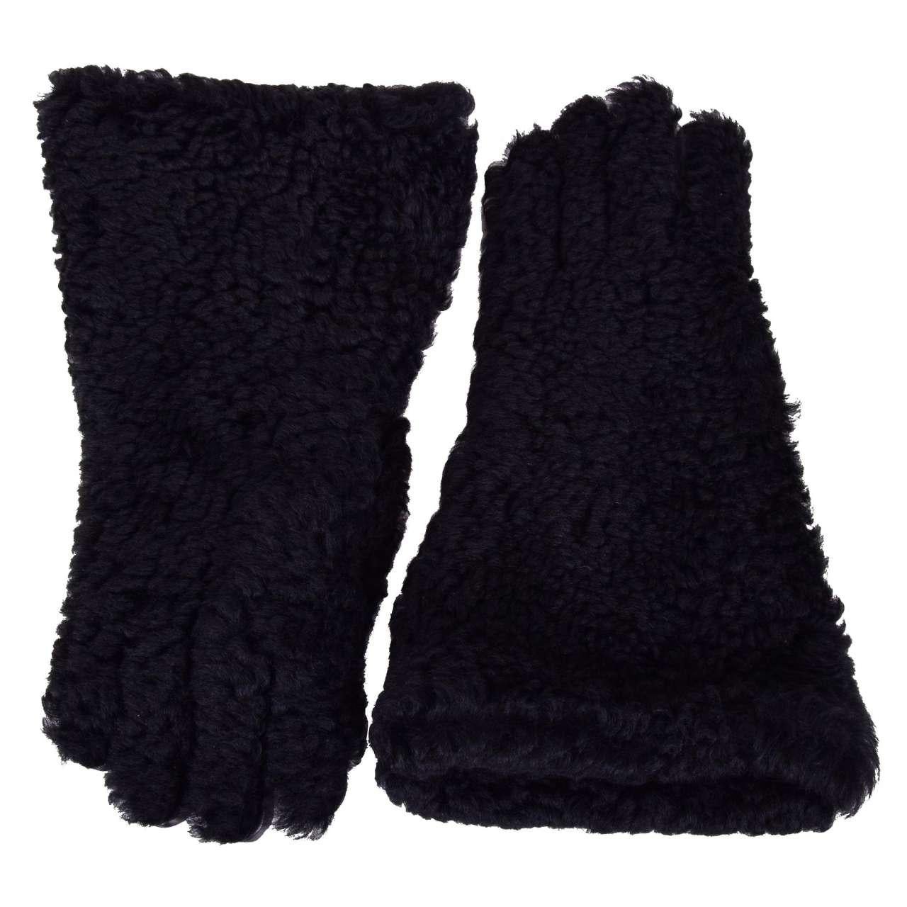 Dolce & Gabbana - Knight Fur Leather Gloves Black 8.5 / Men For Sale 2
