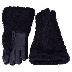 Dolce & Gabbana - Knight Fur Leather Gloves Black 8.5 / Men