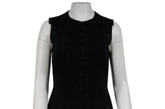 Dolce & Gabbana Knit Floral Lace Pencil Dress Size Medium IT 38 Button Front