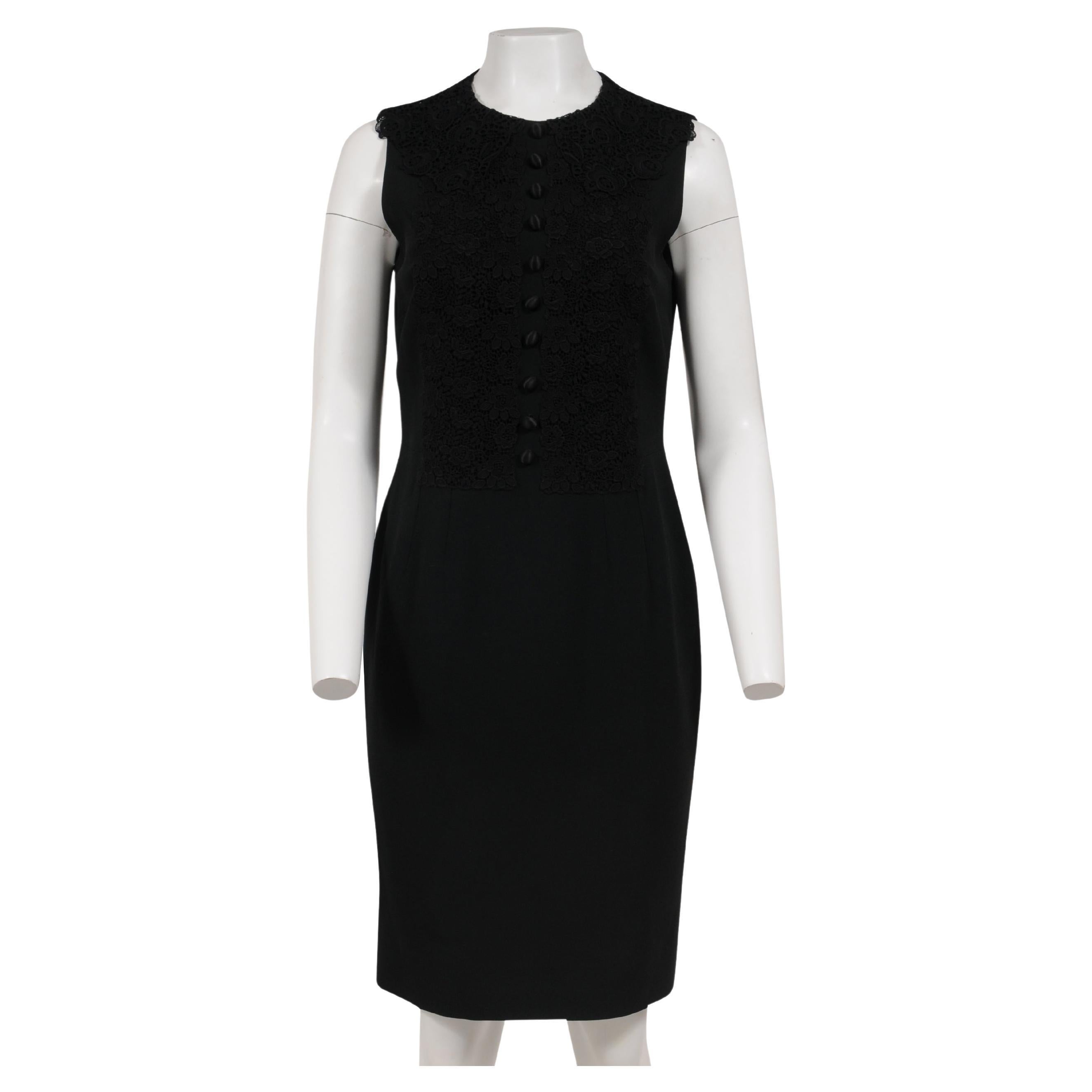 Dolce 
Gabbana Knit Floral Lace Pencil Dress Size Medium IT 38 Button Front im Angebot