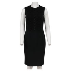 Dolce 
Gabbana Knit Floral Lace Pencil Dress Size Medium IT 38 Button Front
