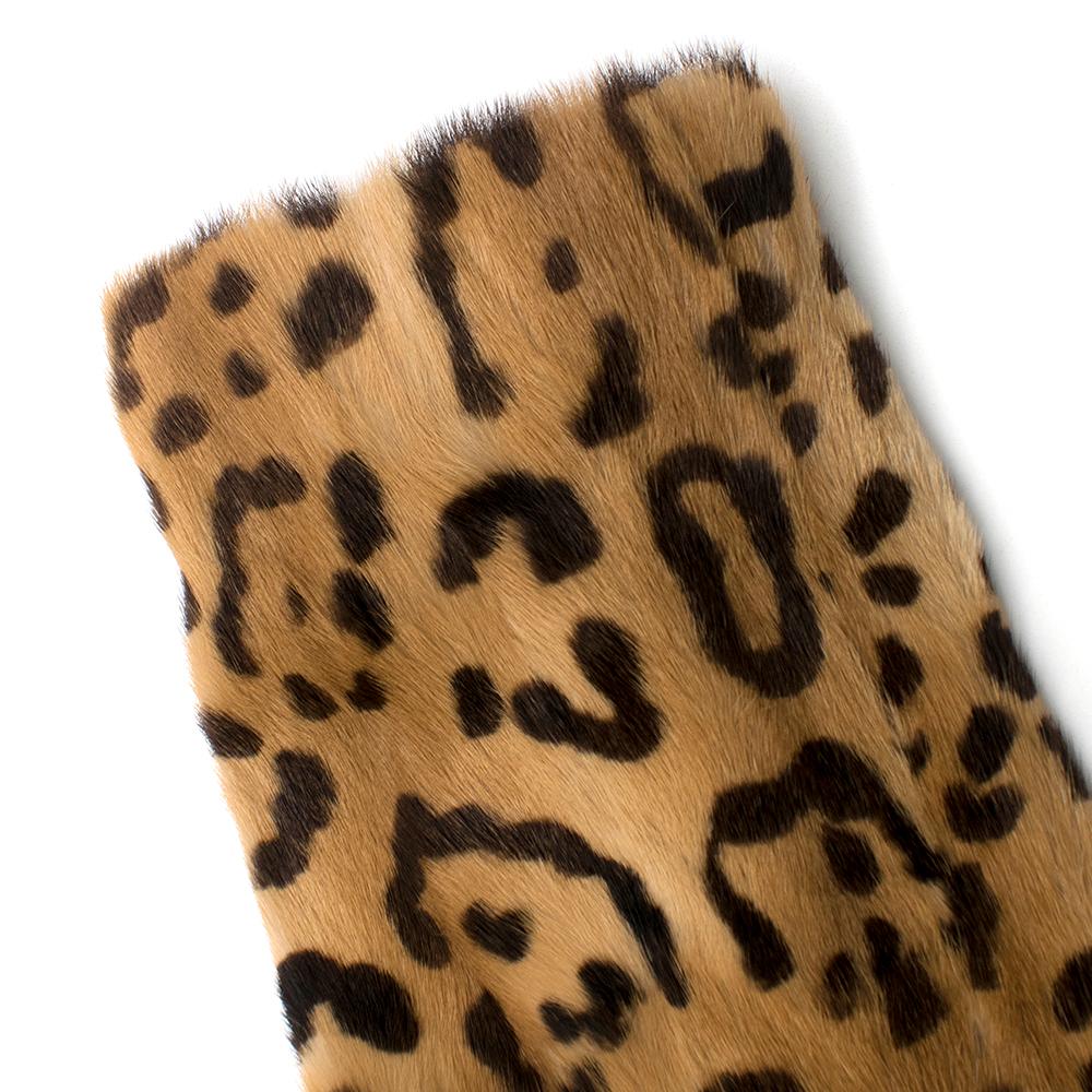 Dolce & Gabbana Kolinsky Fur Leopard Print Coat M 44 1