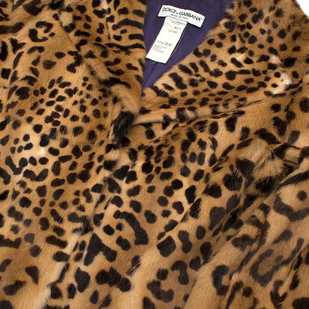 Dolce & Gabbana Kolinsky Fur Leopard Print Coat - Size US 8 2
