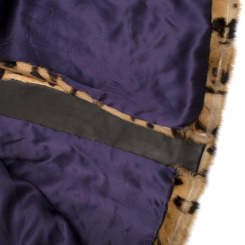 Dolce & Gabbana Kolinsky Fur Leopard Print Coat - Size US 8 In Excellent Condition In London, GB