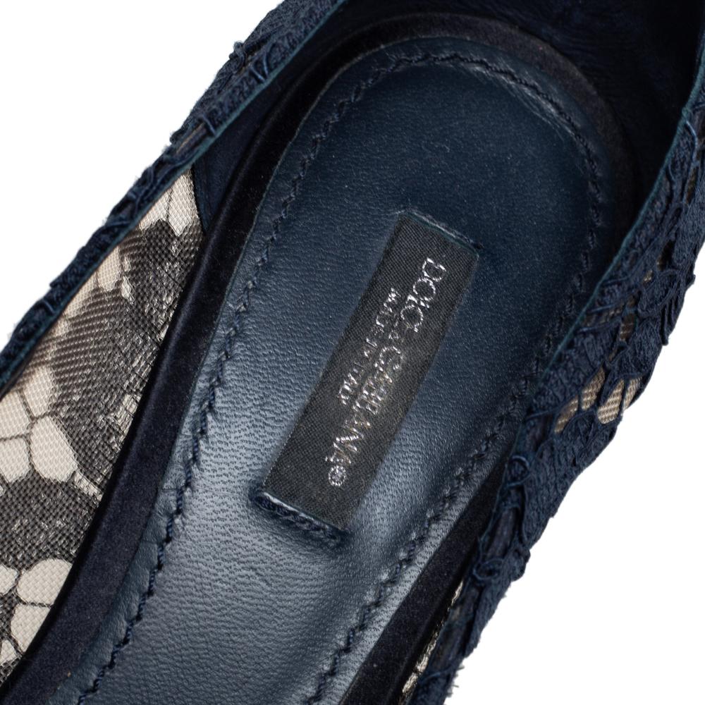 Dolce & Gabbana Spitze Bellucci Kristall verschönert spitze Zehenpumps Größe 37,5 1