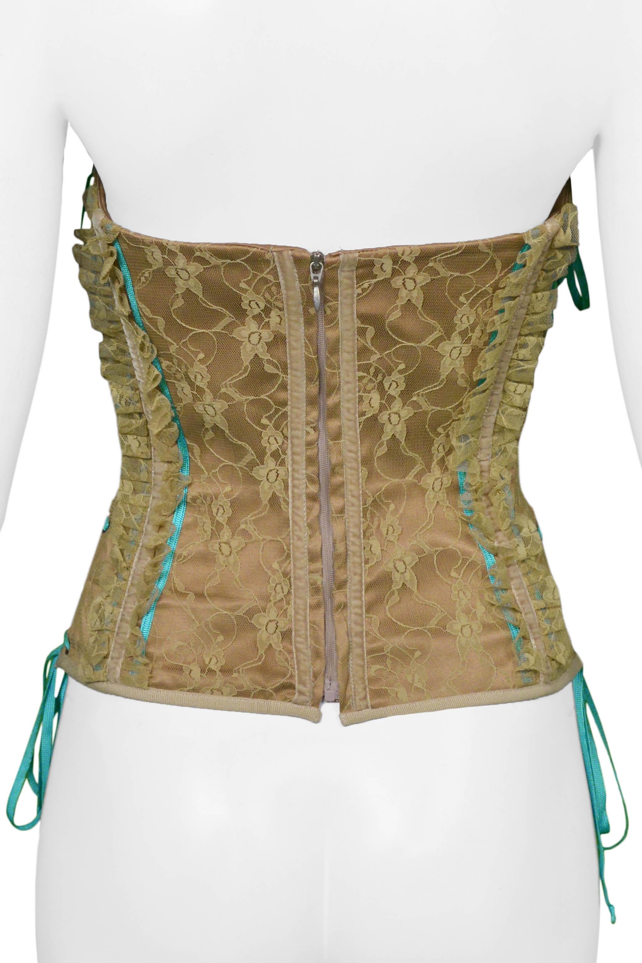 Dolce & Gabbana Lace Corset Top With Blue Laces 2002 For Sale 1
