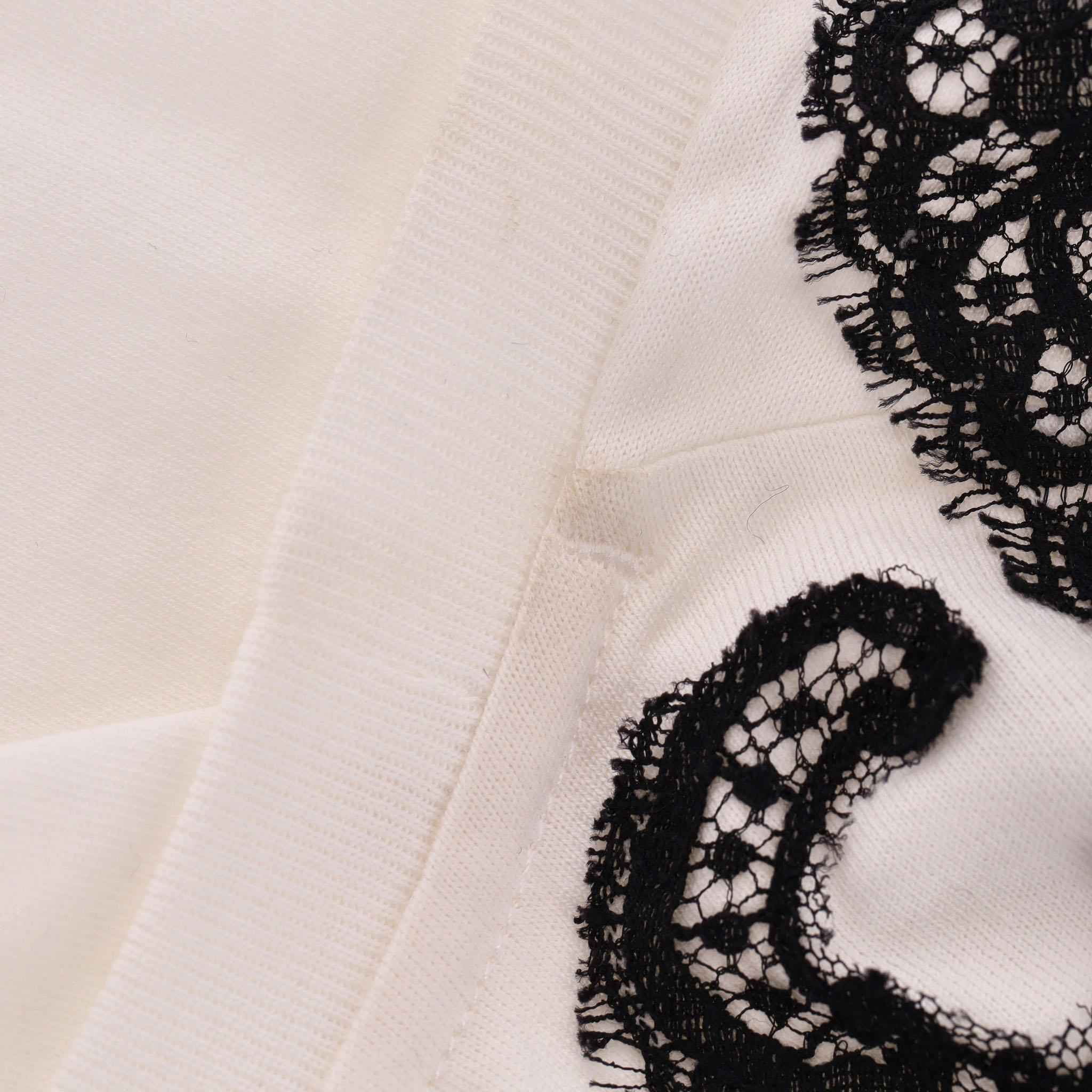 Dolce & Gabbana Lace Detailed Cotton T-Shirt For Sale 1