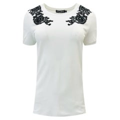 Dolce & Gabbana Lace Detailed Cotton T-Shirt