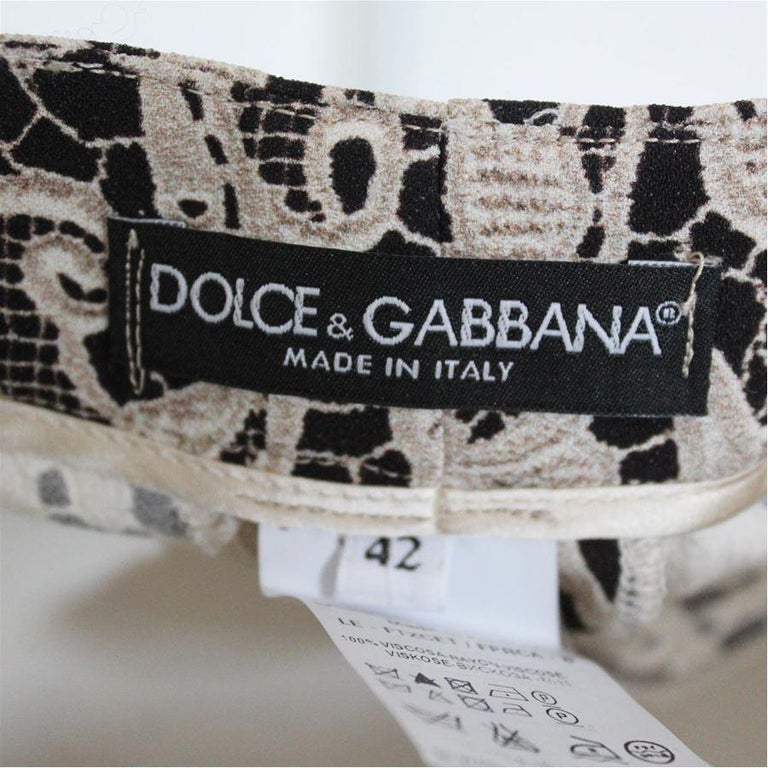 Dolce and Gabbana Lace Effect Pants IT 42 For Sale at 1stDibs