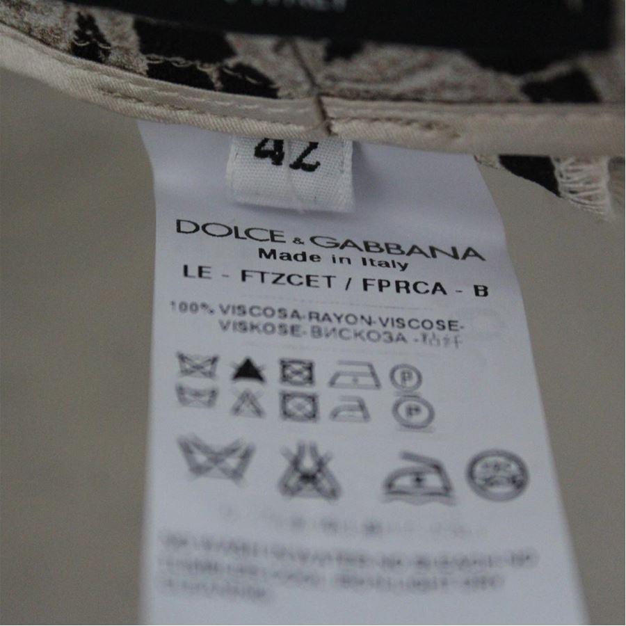 Dolce & Gabbana Lace Effect Pants IT 42 For Sale 1