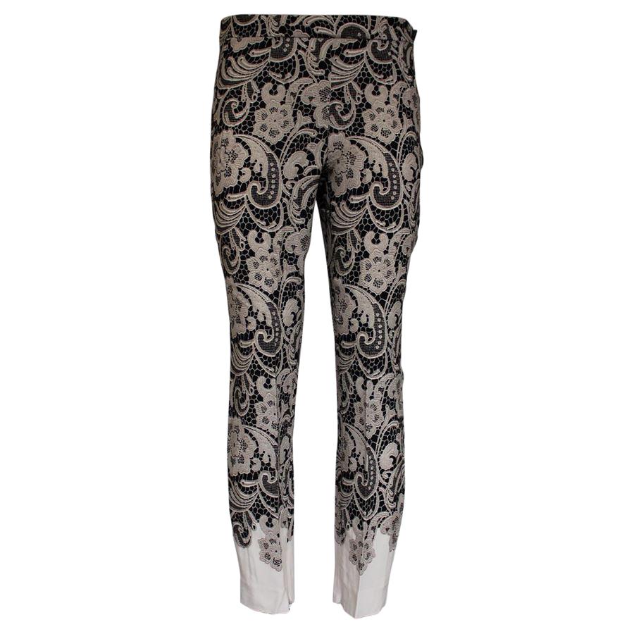 Dolce & Gabbana Lace Effect Pants IT 42 For Sale