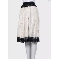 Dolce & Gabbana Lace Feather Skirt - Black/White - IT40/S