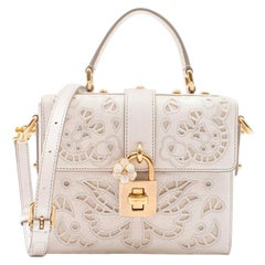 Dolce 
Gabbana Lace Padlock cut-out Leather Top Handle Bag
