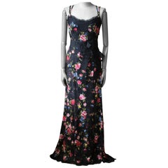 Dolce 
Gabbana Lace-Panelled Bow-Embellished Silk-Blend Gown