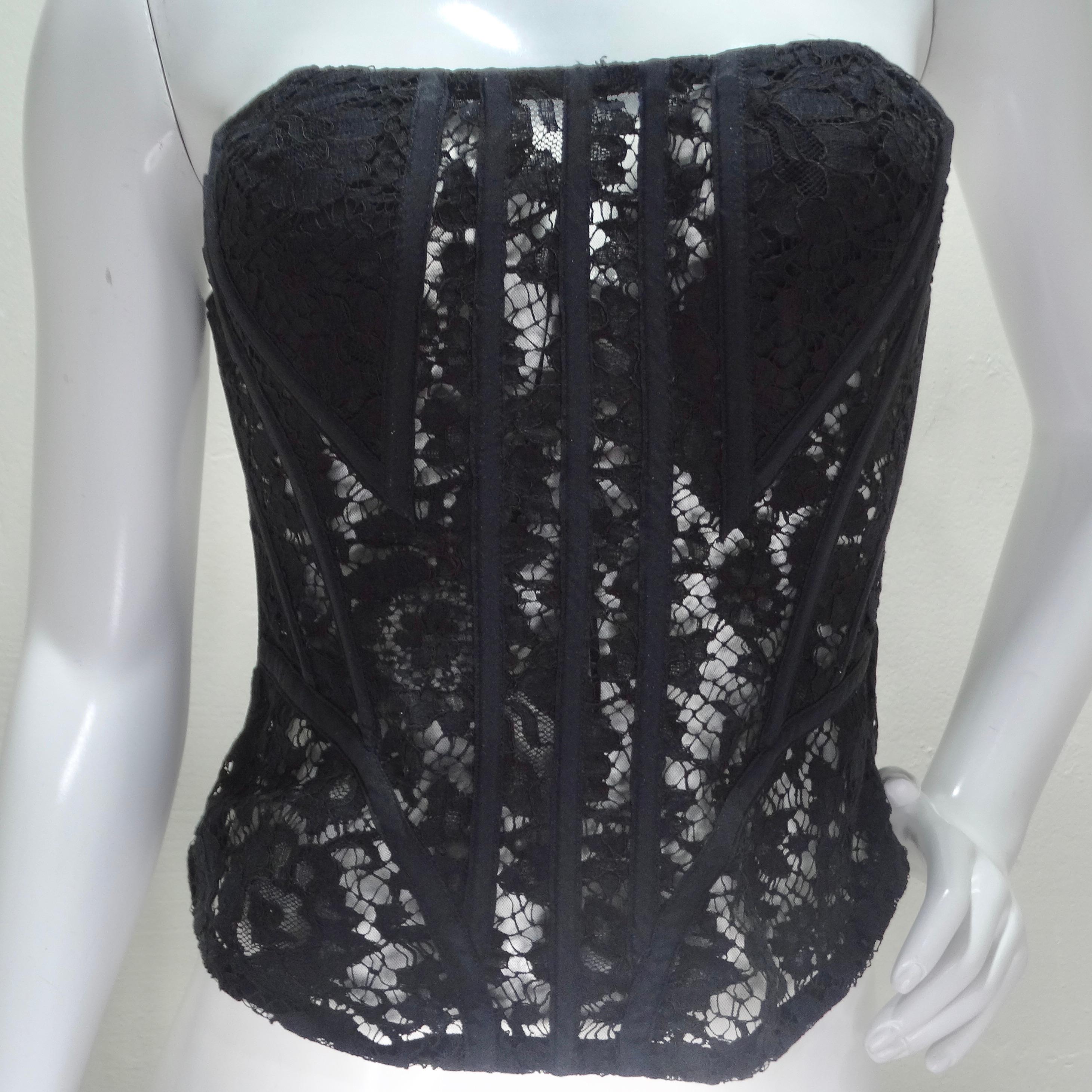 Dolce & Gabbana Lace Panelled Corset Top In Excellent Condition For Sale In Scottsdale, AZ