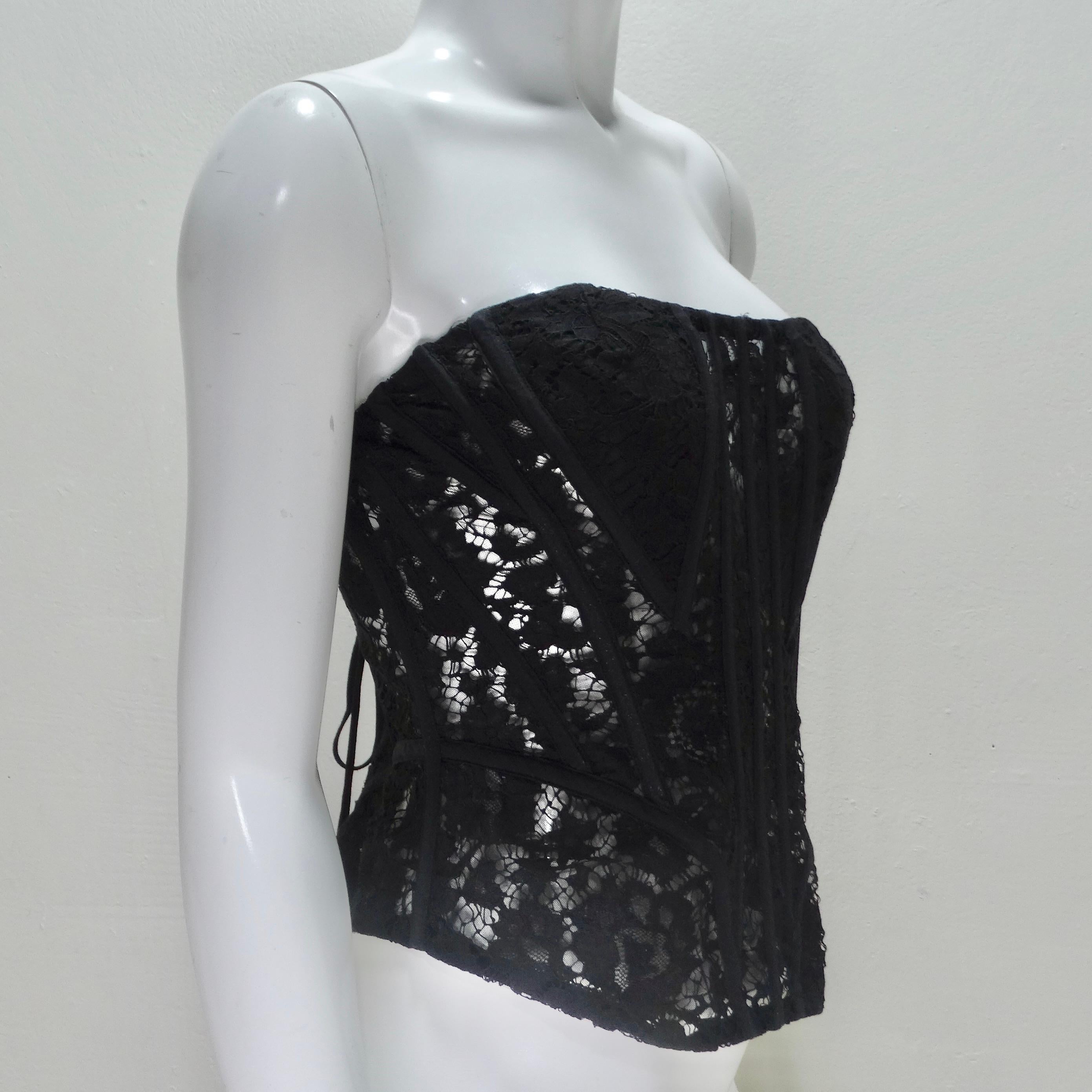 Dolce & Gabbana - Top corset à empiècements en dentelle Unisexe en vente