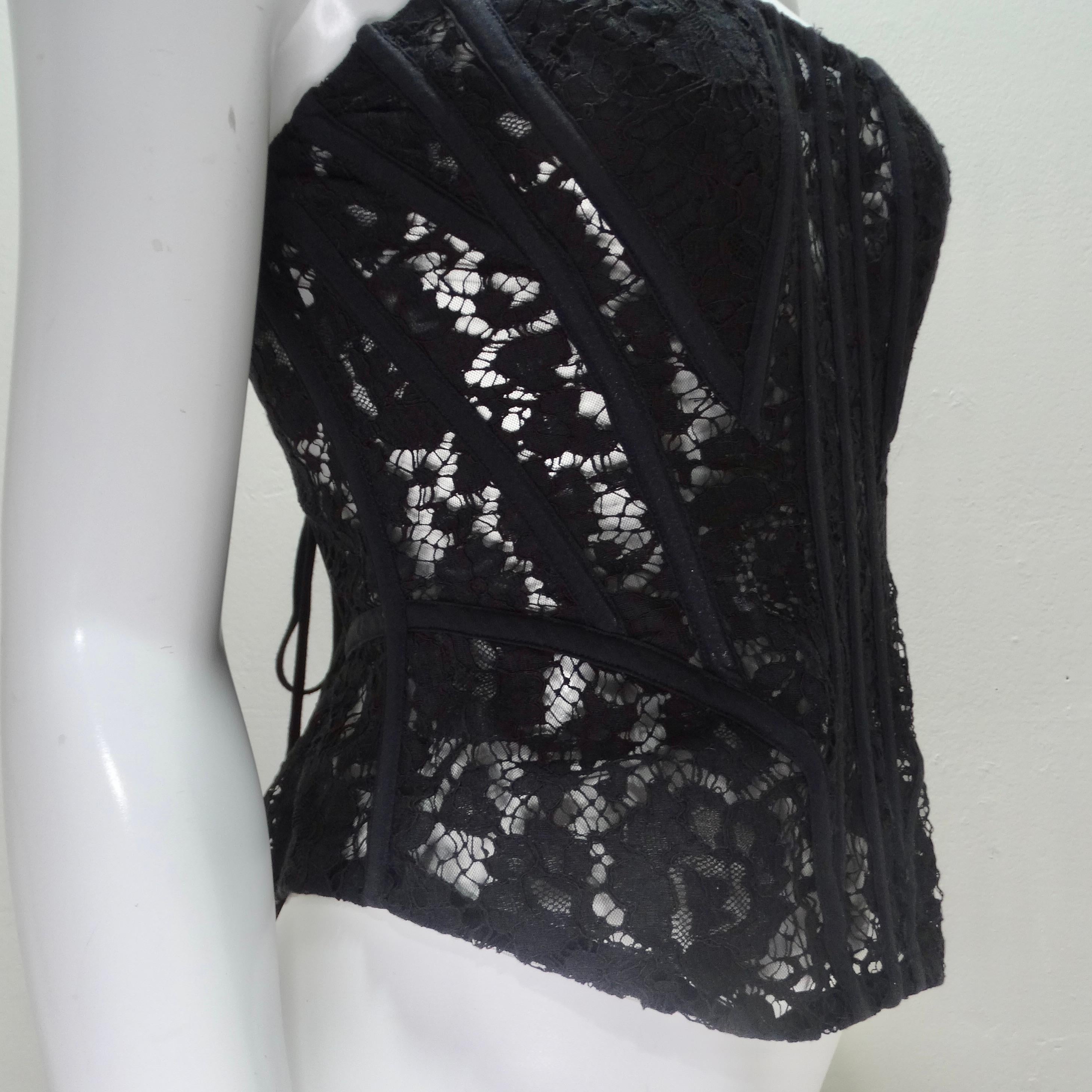 Dolce & Gabbana - Top corset à empiècements en dentelle en vente 1