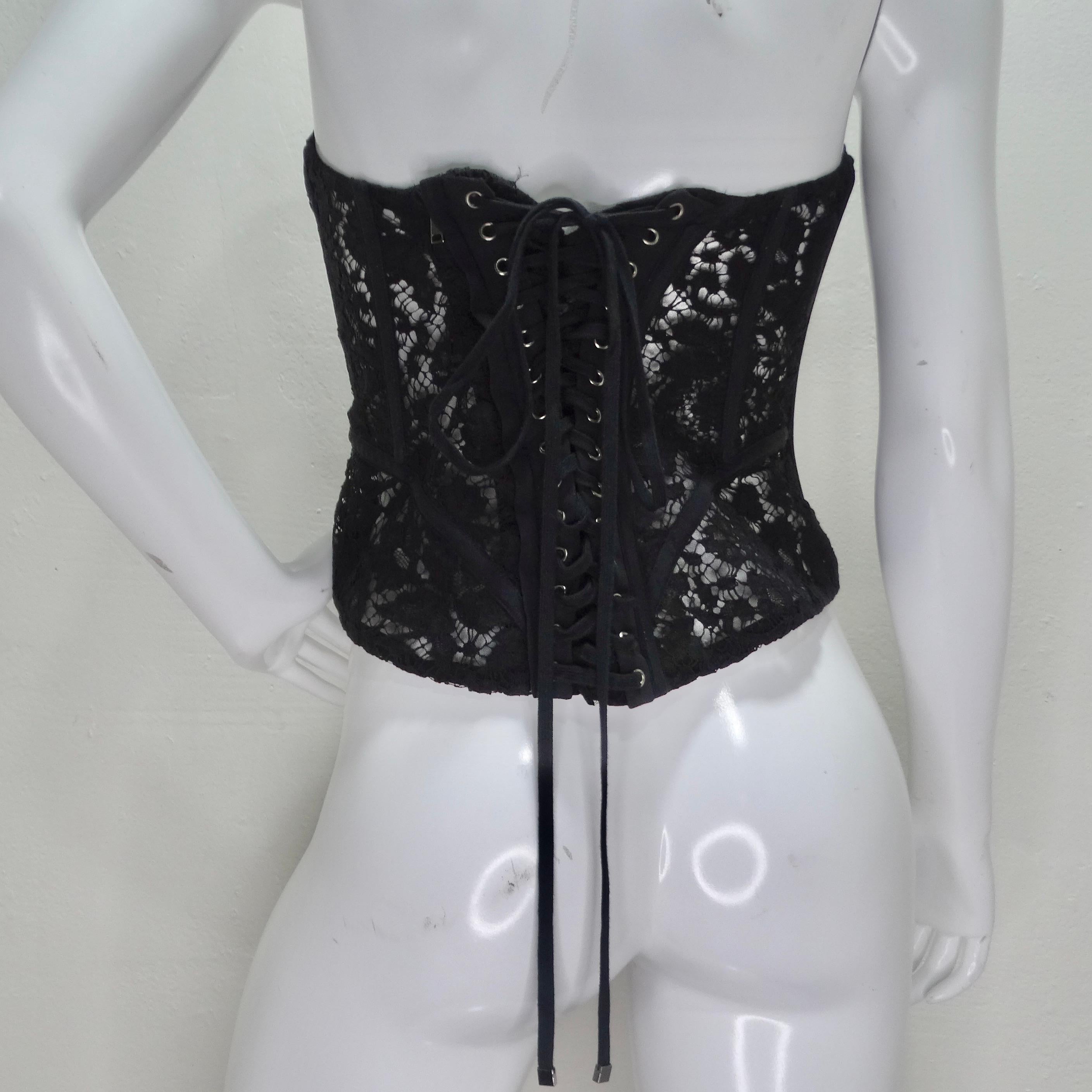 Dolce & Gabbana - Top corset à empiècements en dentelle en vente 2
