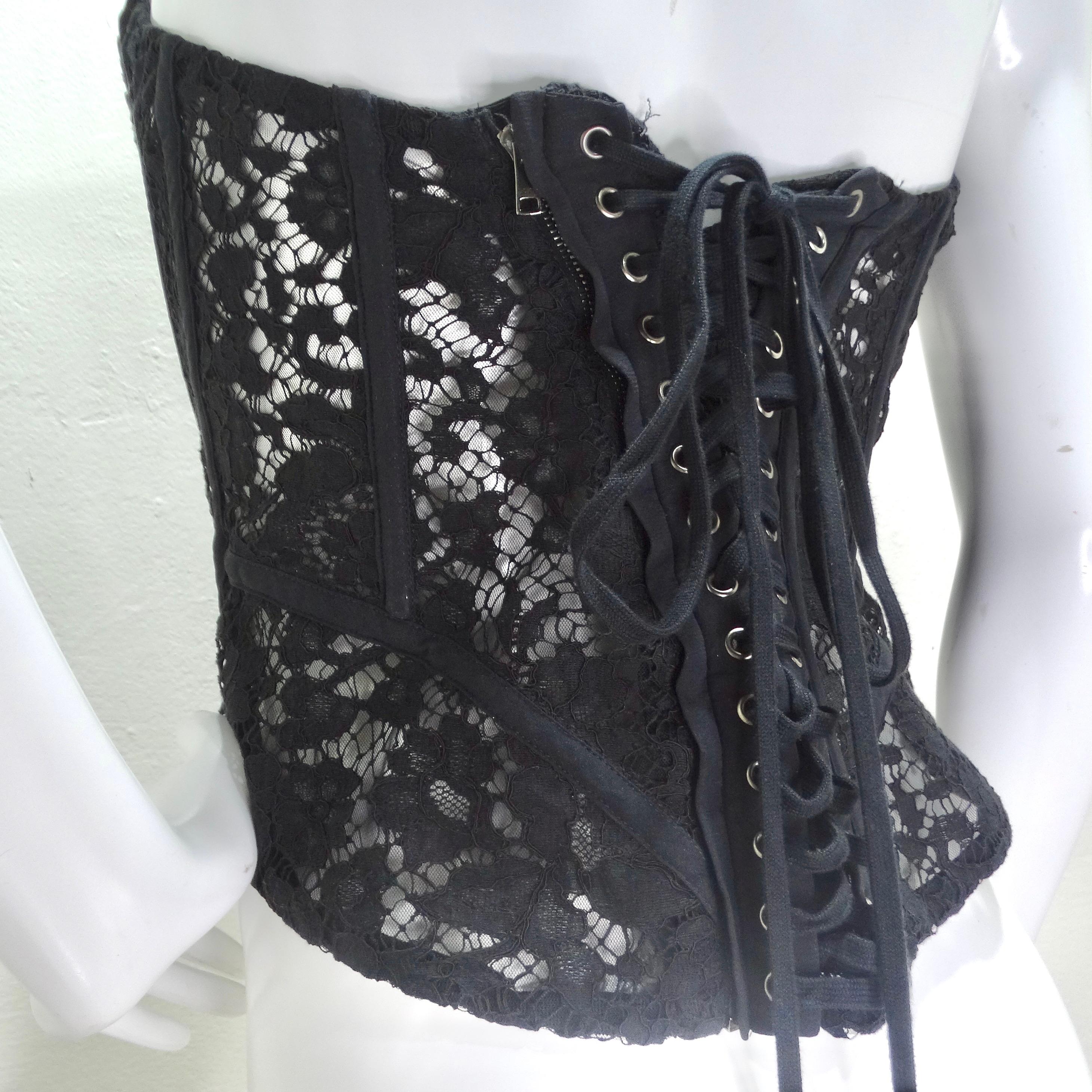 Dolce & Gabbana - Top corset à empiècements en dentelle en vente 3