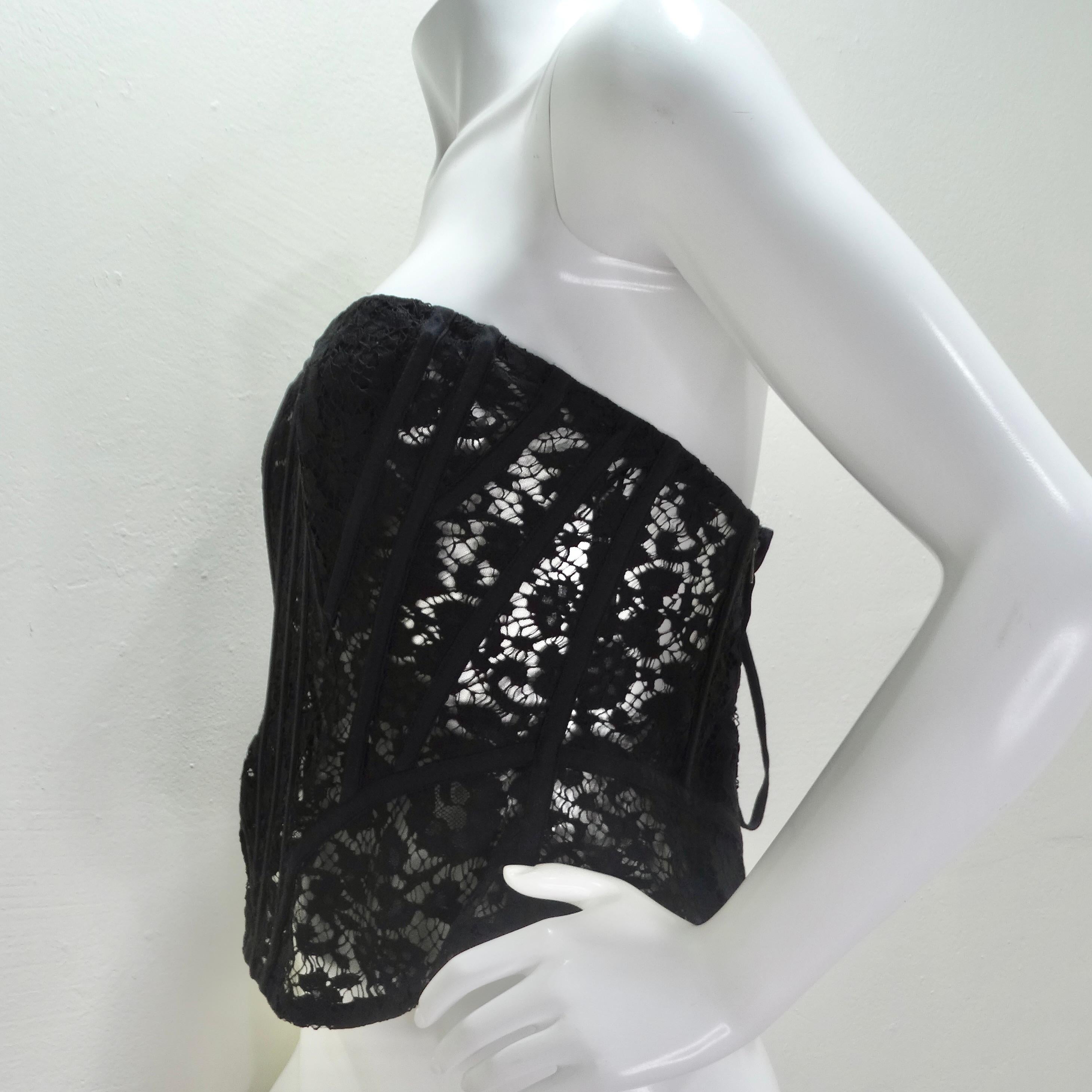 Dolce & Gabbana - Top corset à empiècements en dentelle en vente 4