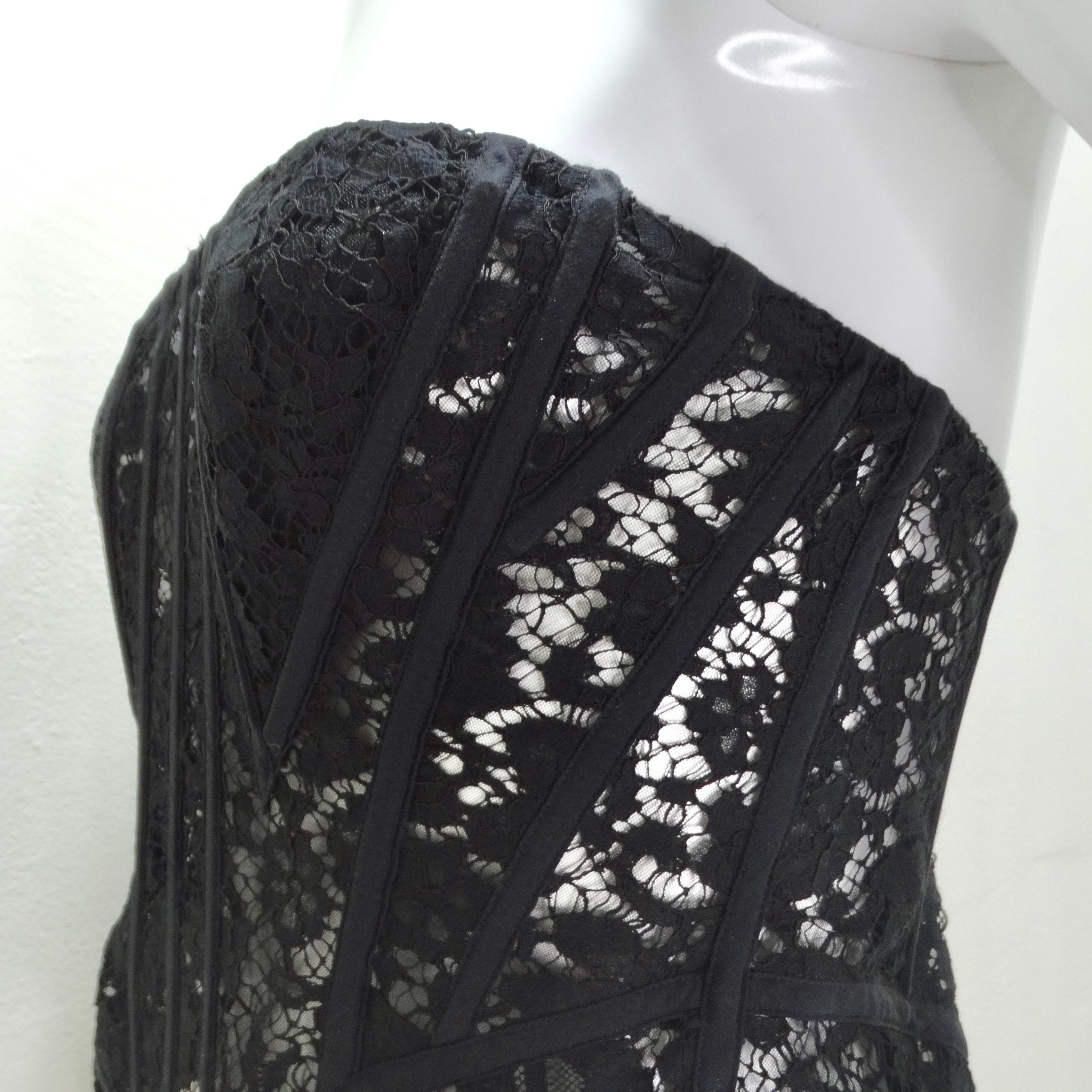 Dolce & Gabbana - Top corset à empiècements en dentelle en vente 5