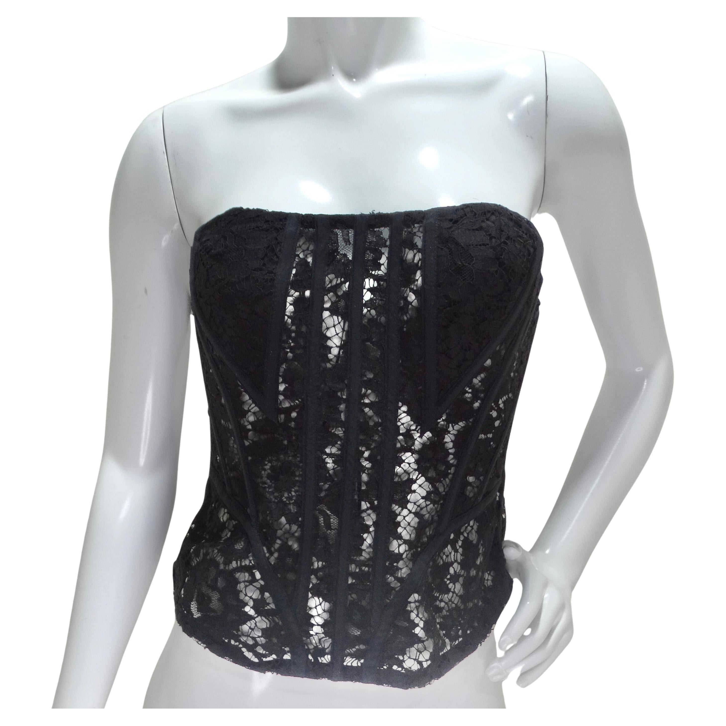 Dolce & Gabbana - Top corset à empiècements en dentelle en vente
