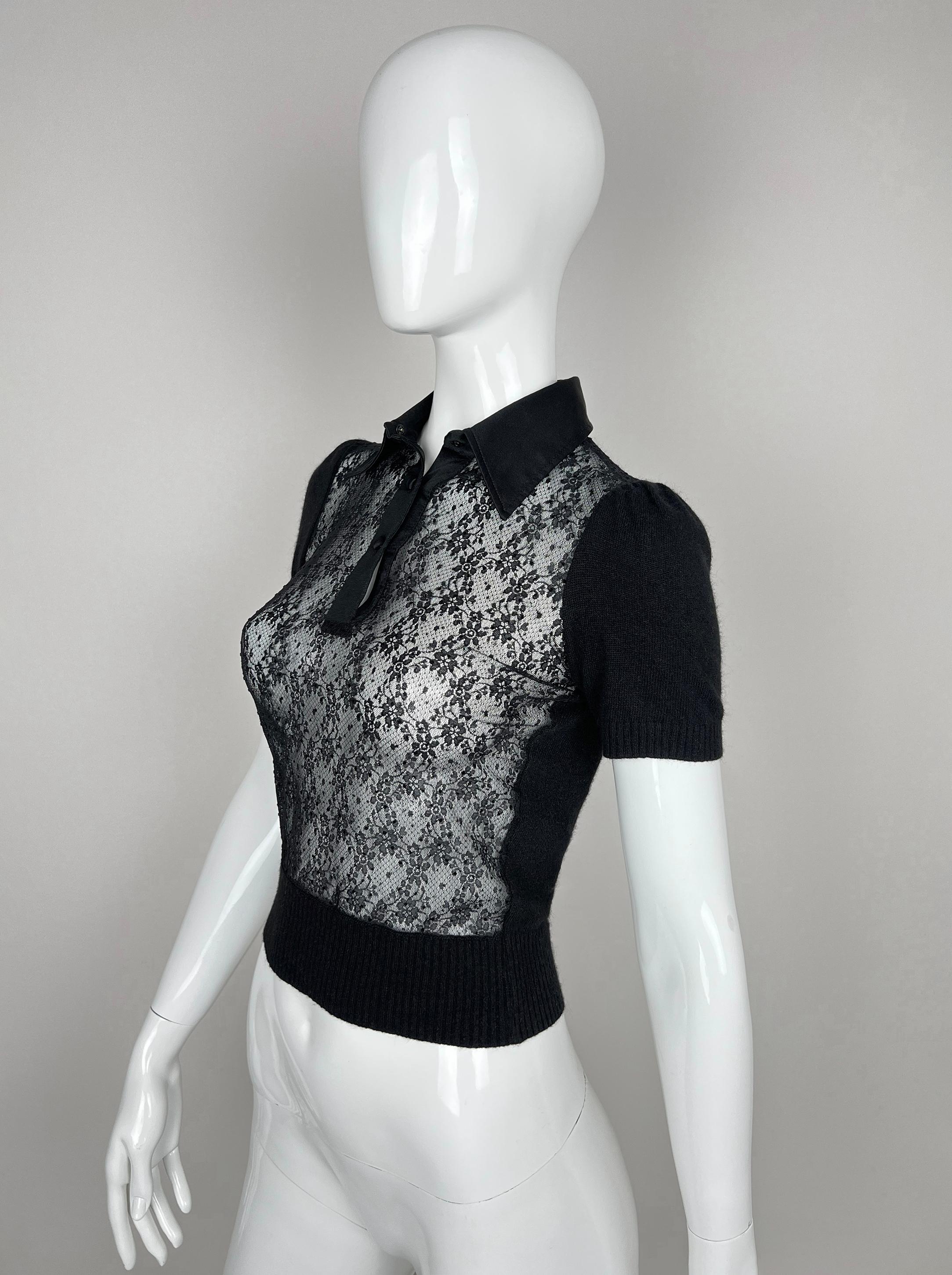Dolce & Gabbana Polohemd aus Spitze im Angebot 5