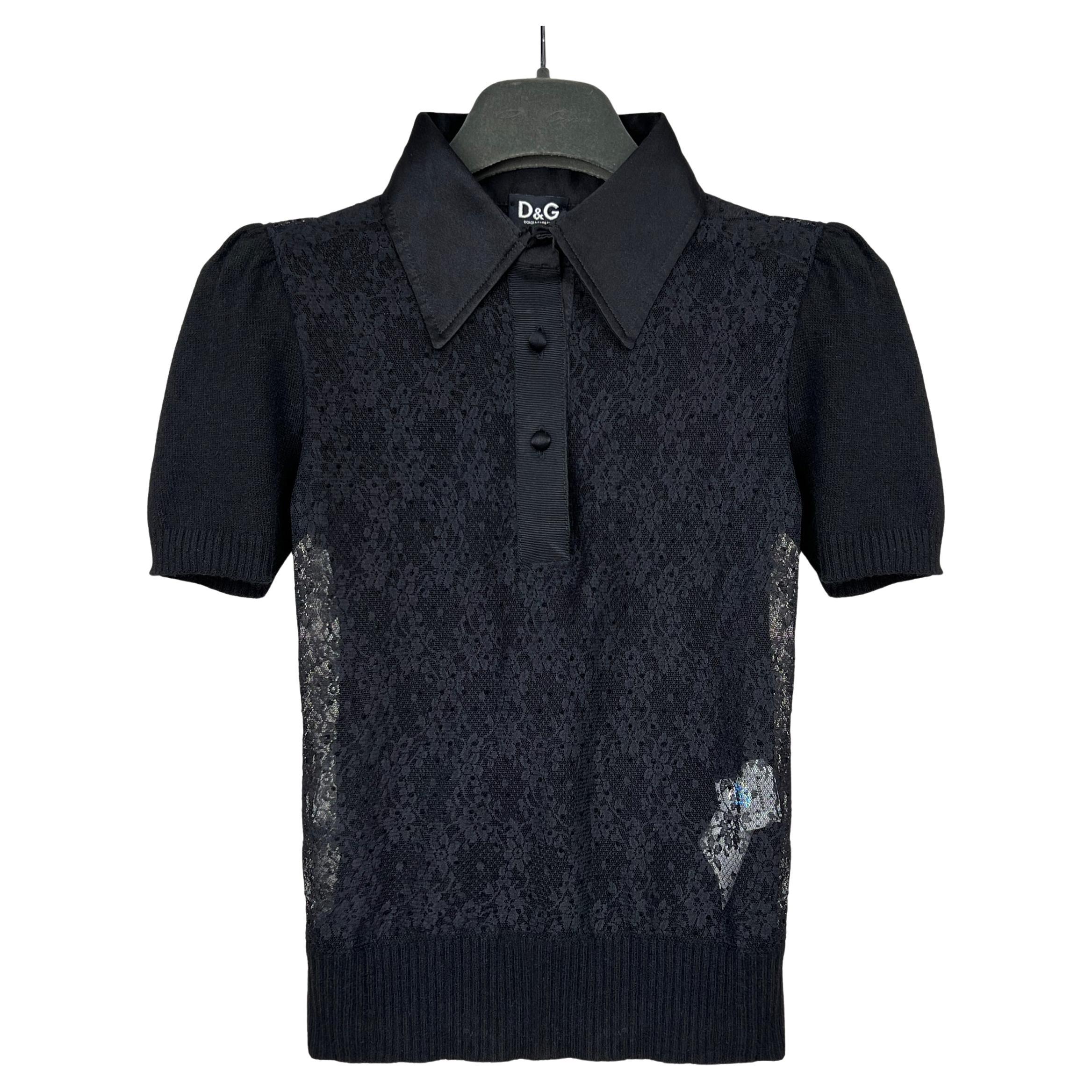 Dolce & Gabbana Polohemd aus Spitze im Angebot