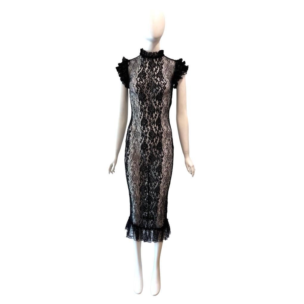 Dolce and Gabbana Black Chiffon Dress at 1stDibs