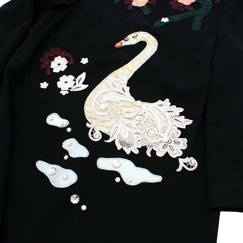 Women's Dolce & Gabbana Lace Swan Applique Dress - Size US 8