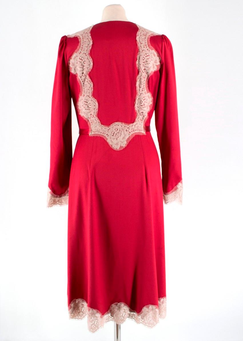 Dolce & Gabbana Lace Trim Silk Blend Robe US 0-2 1