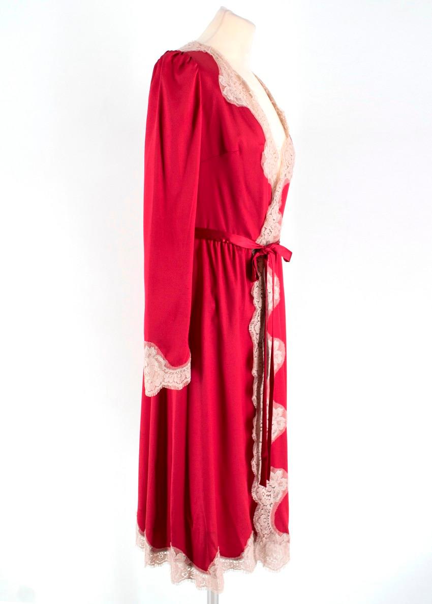 Dolce & Gabbana Lace Trim Silk Blend Robe US 0-2 2