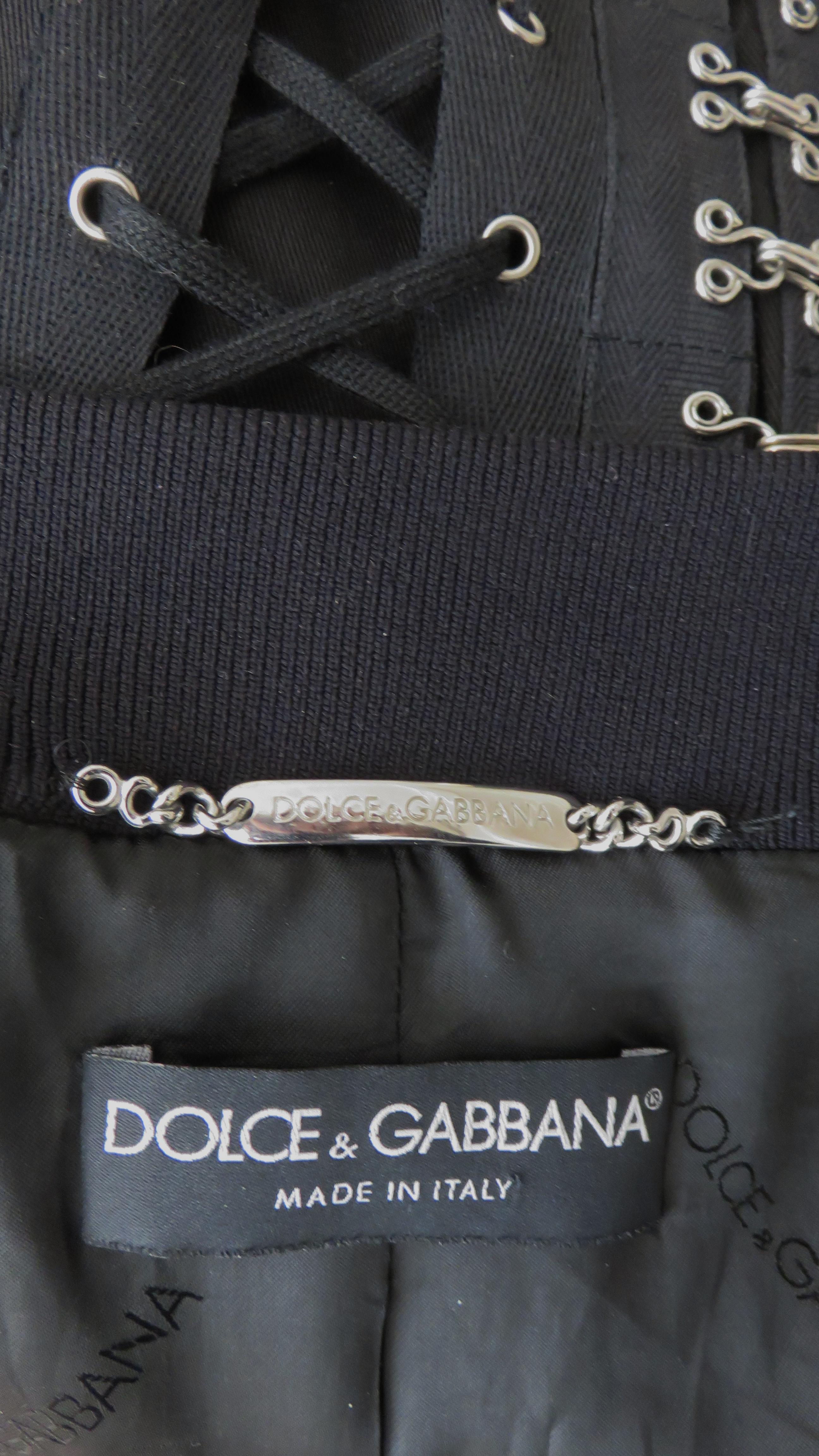 Dolce & Gabbana Lace up Jacket For Sale 7