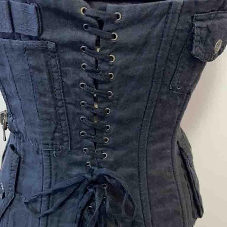 Women's Dolce & Gabbana Lace Up Military Corset Bustier 