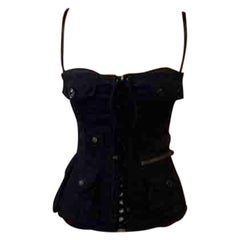 Dolce & Gabbana: bustier militare in pizzo con corsetto
