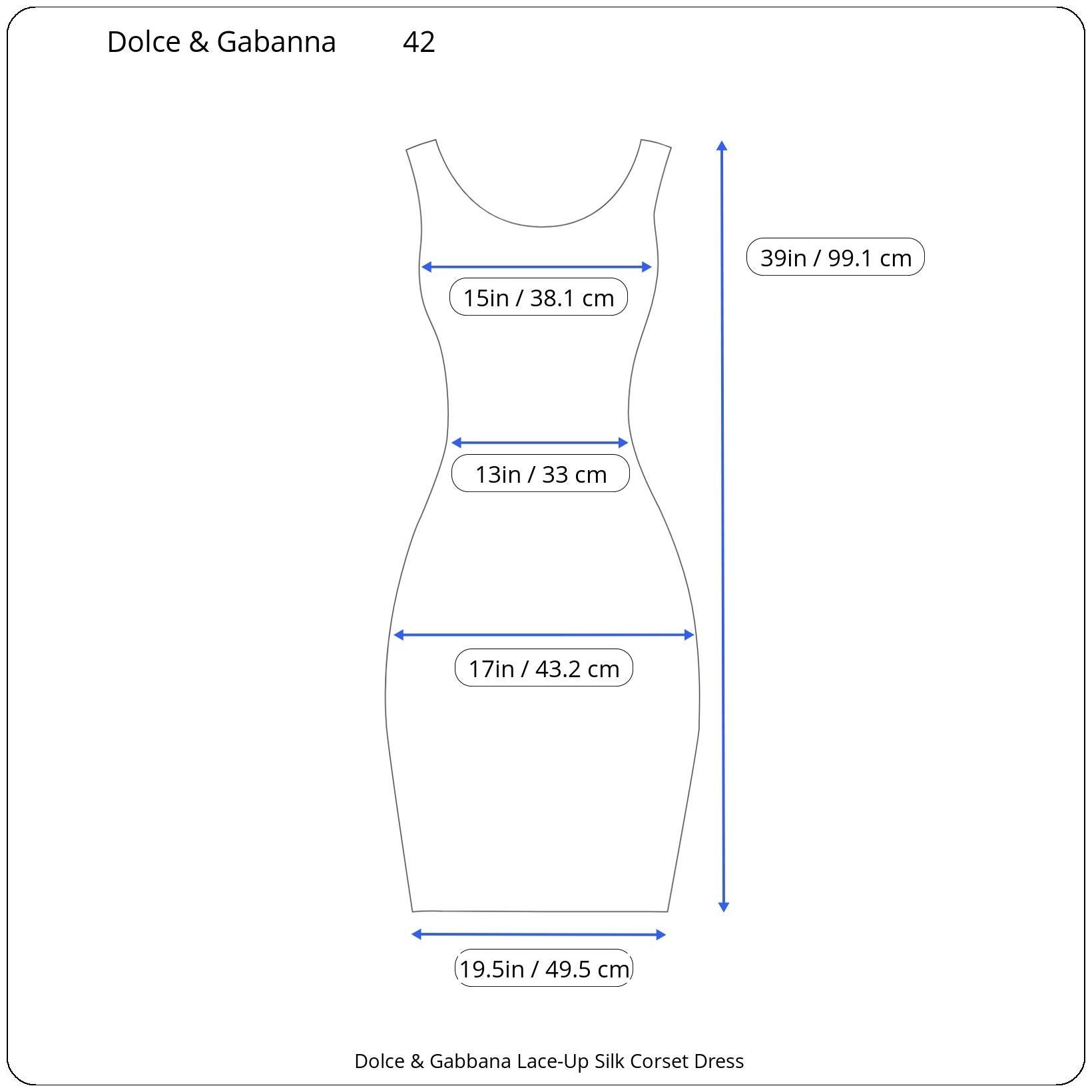 Dolce & Gabbana Lace-Up Silk Corset Dress Sz: 42 For Sale 6