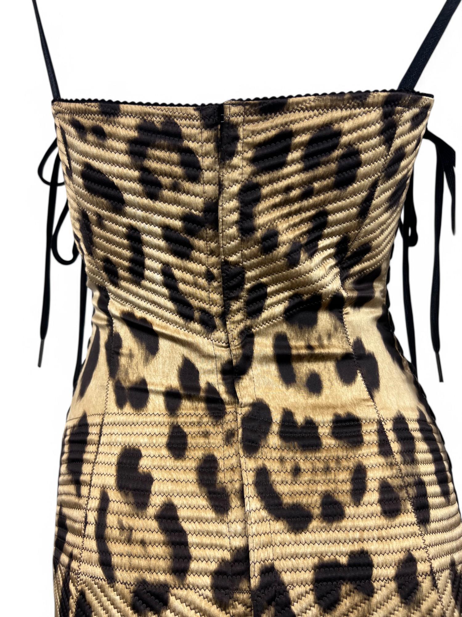Women's Dolce & Gabbana Lace-Up Silk Corset Dress Sz: 42 For Sale