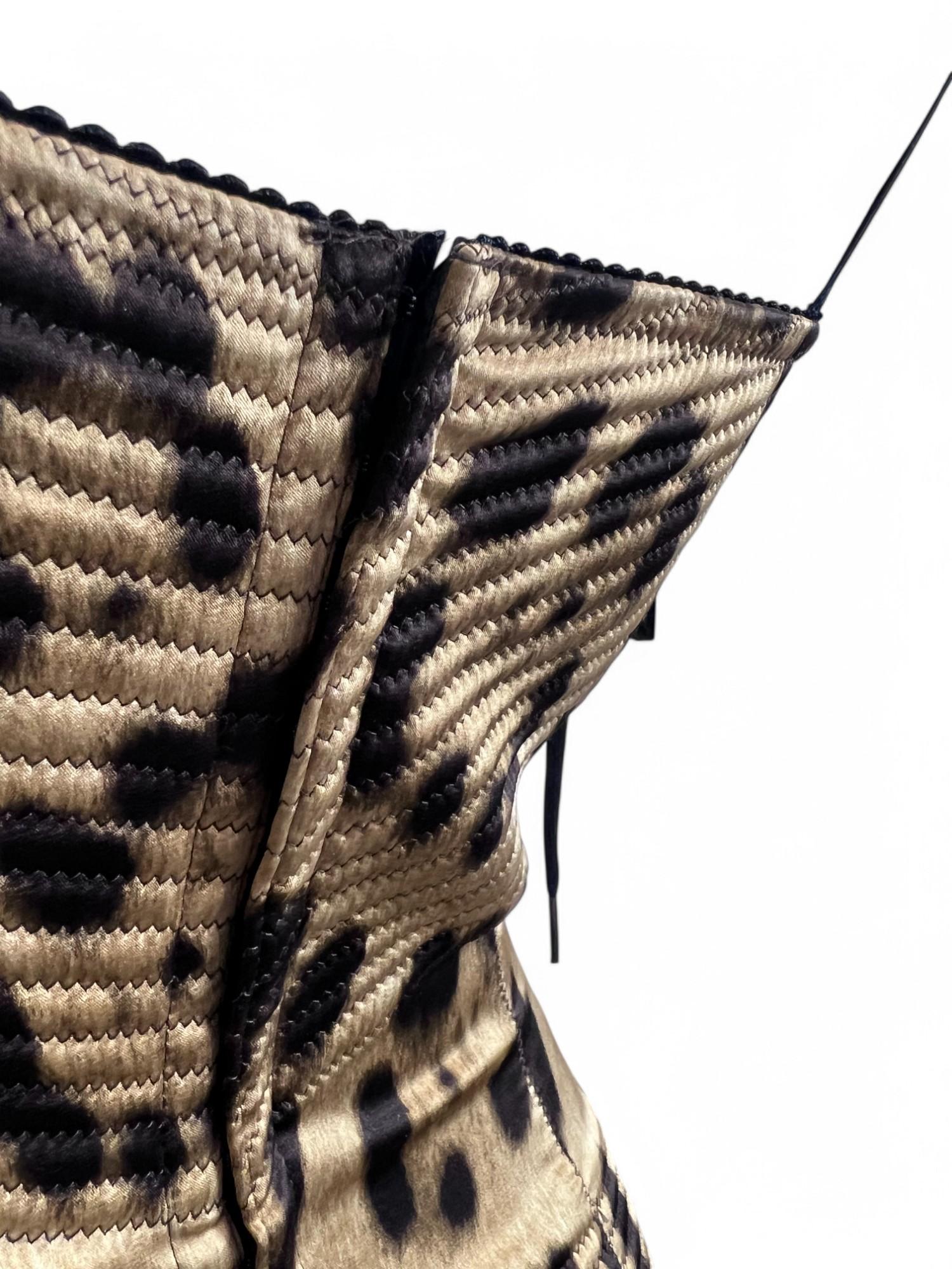 Dolce & Gabbana Lace-Up Silk Corset Dress Sz: 42 For Sale 1
