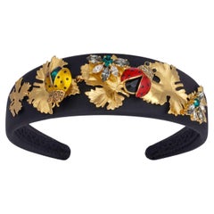 Dolce & Gabbana - Ladybug Leaves Bugs Crystals Headband Tiara Gold